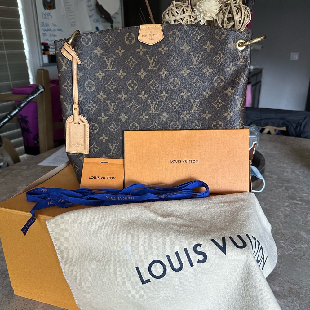 SOLD - Louis Vuitton Monogram Graceful PM Beige Interior Bag